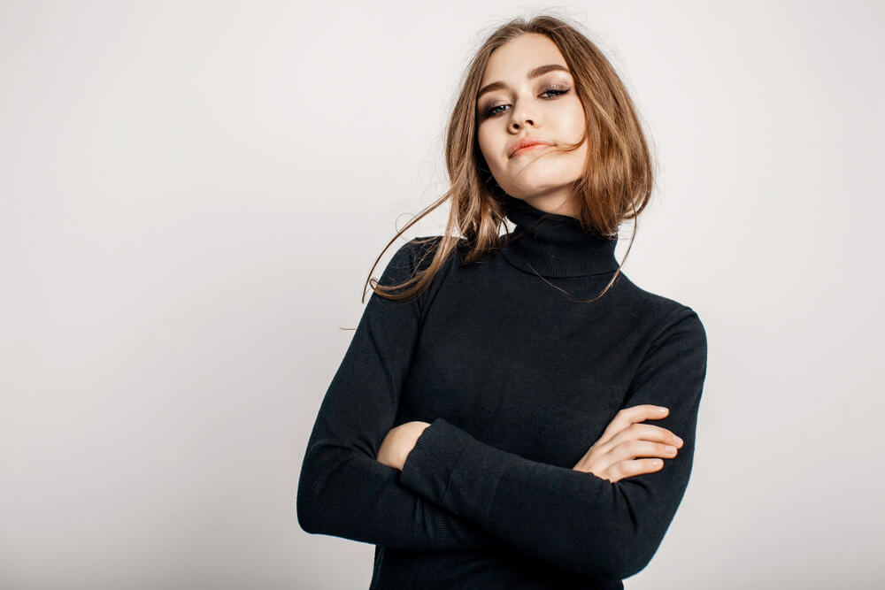 woman in turtleneck