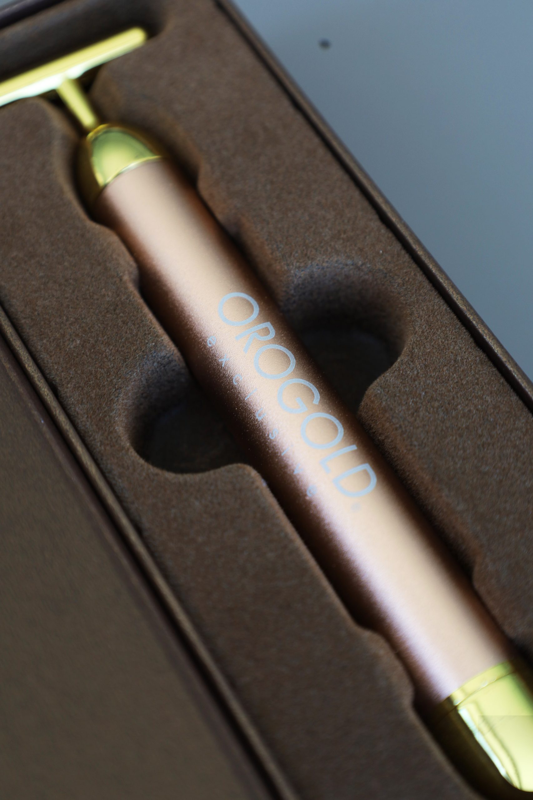 Orogold skincare tool in box for review